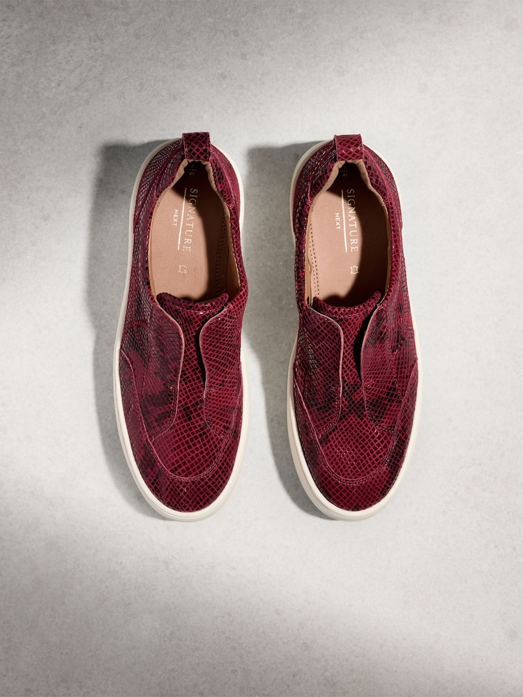 ឥទ្ធិពល Crocs ក្រហម - ហត្ថលេខា Leather Chunky Wedges Platform Trainers - រូបភាព 1 នៃ 6