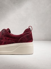 ឥទ្ធិពល Crocs ក្រហម - ហត្ថលេខា Leather Chunky Wedges Platform Trainers - រូបភាព 5 នៃ 6