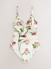 Khaki Green/Cream Floral Tummy Control Swimsuits 2 Pack - Image 2 of 7