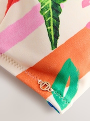 Red/Green Tropical Whipstitch Crop Bikini Top - Image 8 of 9