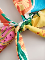 Red/Green Tropical DD+ Knot Front Plunge Bikini Top - Image 8 of 8