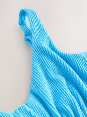 Aqua blue Crinkle - Tummy Control DD Wired Swimsuit - រូបភាព 6 នៃ 8