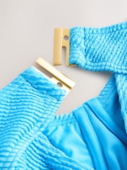 Aqua blue Crinkle - Tummy Control DD Wired Swimsuit - រូបភាព 7 នៃ 8