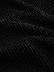 Black Crinkle White Tipped Tummy Control DD+ Wired Swimsuit - Image 3 of 4