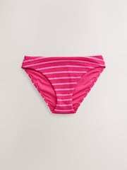 Pink/Aqua White Crinkle Stripe High Leg Bikini Bottoms 2 Pack - Image 2 of 5