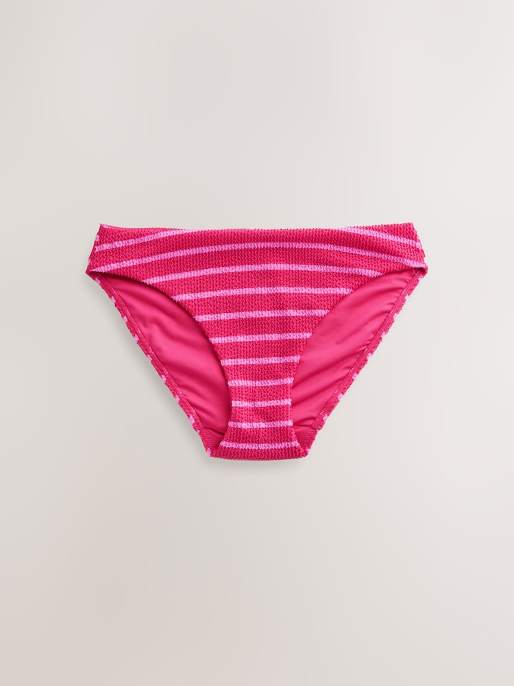 Pink/Aqua White Crinkle Stripe High Leg Bikini Bottoms 2 Pack - Image 2 of 5