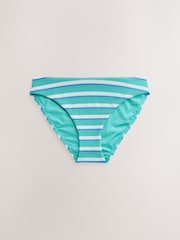 Pink/Aqua White Crinkle Stripe High Leg Bikini Bottoms 2 Pack - Image 3 of 5