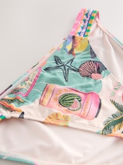 Green/Pink Conversational Bordered High Leg Bikini Bottoms - Image 2 of 9