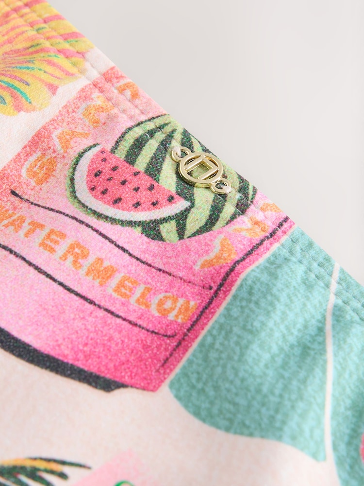 Green/Pink Conversational Bordered High Leg Bikini Bottoms - Image 9 of 9