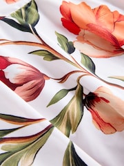 White/Red Floral Swim Skirt Bikini Bottoms - Image 3 of 3