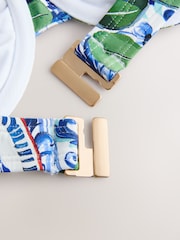 Blue/White Sardine Print Lemon Non Padded Wired Bikini Top - Image 12 of 13