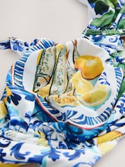 Blue/White Sardine Print Lemon Non Padded Wired Bikini Top - Image 13 of 13