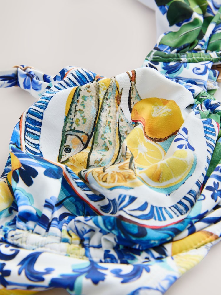 Blue/White Sardine Print Lemon Non Padded Wired Bikini Top - Image 13 of 13 Blue/White Sardine Print Lemon Non Padded Wired Bikini Top - Image 13 of 13