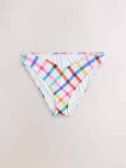 Multi/White Bright Check V Front High Leg Bikini Bottoms - Image 4 of 6