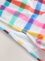 Multi/White Bright Check V Front High Leg Bikini Bottoms - Image 6 of 6