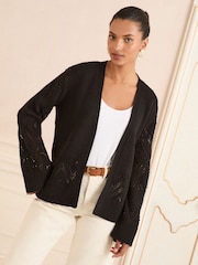 Love & Roses Black Bobble Stitch Cardigan - Image 1 of 4