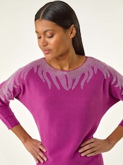 Rosa - Roman Embellished Neck Knit Jumper - Imagem 1 de 5