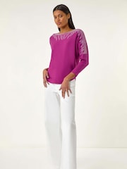 Rosa - Roman Embellished Neck Knit Jumper - Imagem 2 de 5