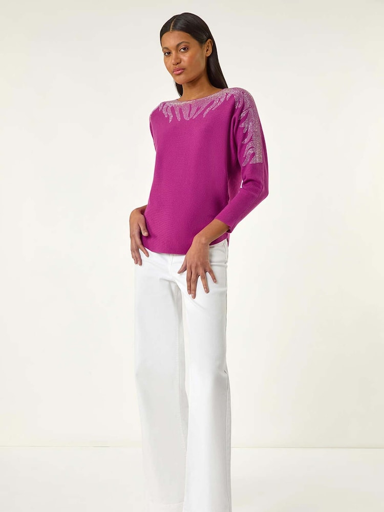 Rosa - Roman Embellished Neck Knit Jumper - Imagem 2 de 5