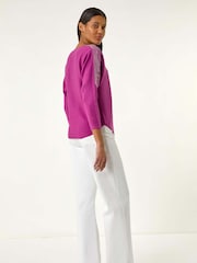 Rosa - Roman Embellished Neck Knit Jumper - Imagem 3 de 5