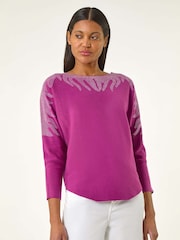 Rosa - Roman Embellished Neck Knit Jumper - Imagem 4 de 5