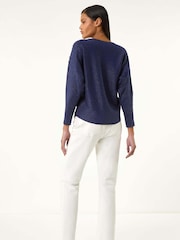 Roman Blue Sequin Drop Knit Jumper - Image 3 of 5