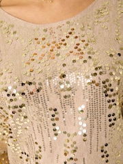 Roman Natural Sequin Textured Knit Jumper - Image 5 of 5