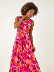 Roman Pink Abstract Twist Front Maxi Dress - Image 1 of 5