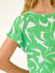 Roman Green Abstract Print Stretch T-Shirt - Image 5 of 5
