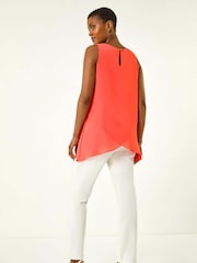 Roman Pink Asymmetric Sleeveless Vest Blouse - Image 3 of 5