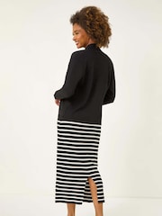 Roman Black Ribbed Detail Shrug - Image 3 of 5