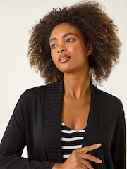 Roman Black Ribbed Detail Shrug - Image 4 of 5