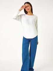 Roman White Sunray Shimmer Knit Jumper - Image 2 of 5