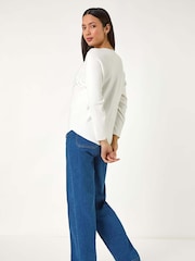 Roman White Sunray Shimmer Knit Jumper - Image 3 of 5