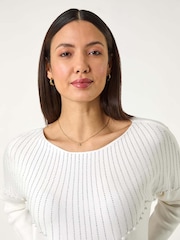 Roman White Sunray Shimmer Knit Jumper - Image 4 of 5