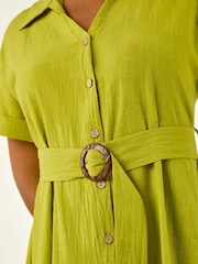 Roman Green Look Belted Shirt Dress - Image 5 of 5