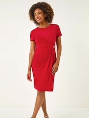 Roman Buckle Detail Stretch Midi Dress - Image 1 of 5