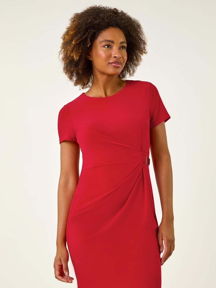Roman Buckle Detail Stretch Midi Dress - Image 2 of 5