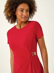 Roman Buckle Detail Stretch Midi Dress - Image 4 of 5