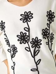 Roman White Floral Print Embroidery Knit Jumper - Image 5 of 5