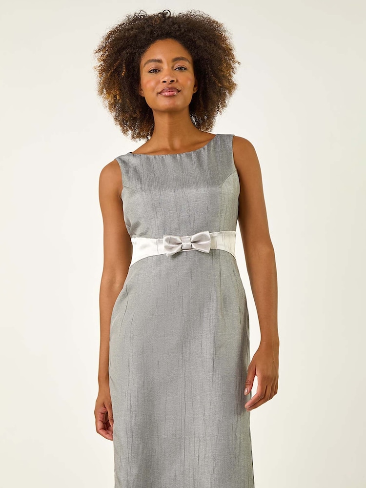 Roman Metallic Bow Front Shift Dress - Image 2 of 5