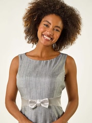 Roman Metallic Bow Front Shift Dress - Image 4 of 5