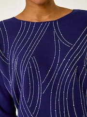 Azul - Roman Swirl Embellished Knit Jumper - Imagem 5 de 5