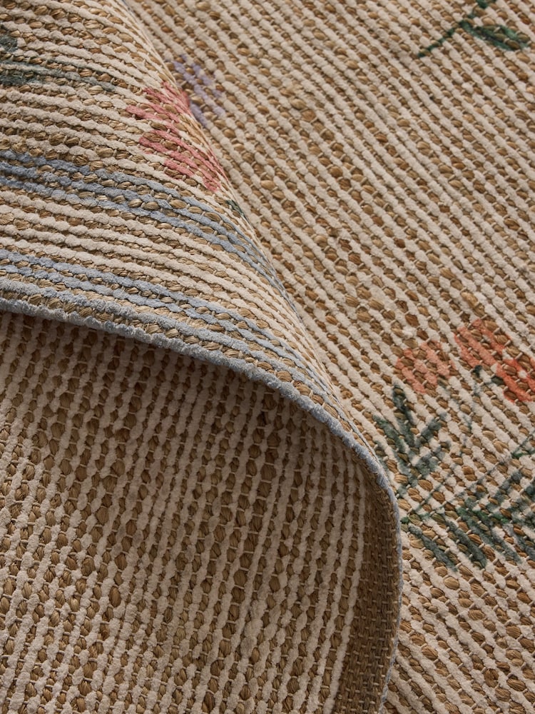 Natural Floral Border Jute Rug - Image 4 of 4 Natural Floral Border Jute Rug - Image 4 of 4