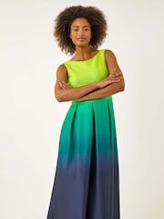 Roman Green Ombre Pocket Stretch Midi Dress - Image 2 of 5