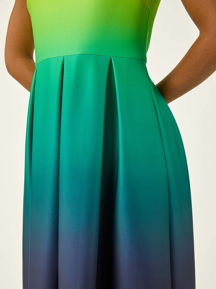 Roman Green Ombre Pocket Stretch Midi Dress - Image 5 of 5