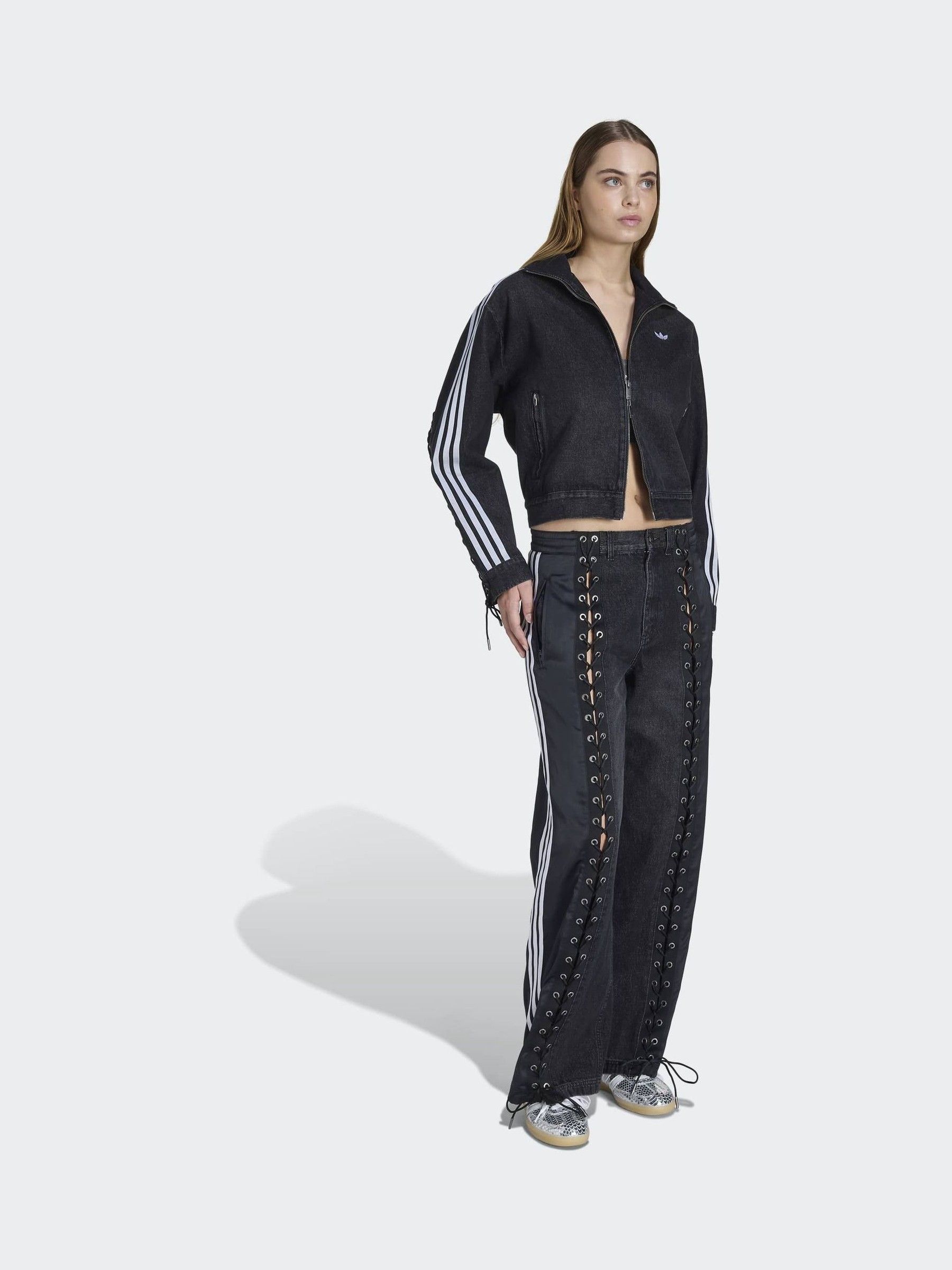 Buy adidas Originals Black Lace Firebird Denim Trousers from Next USA