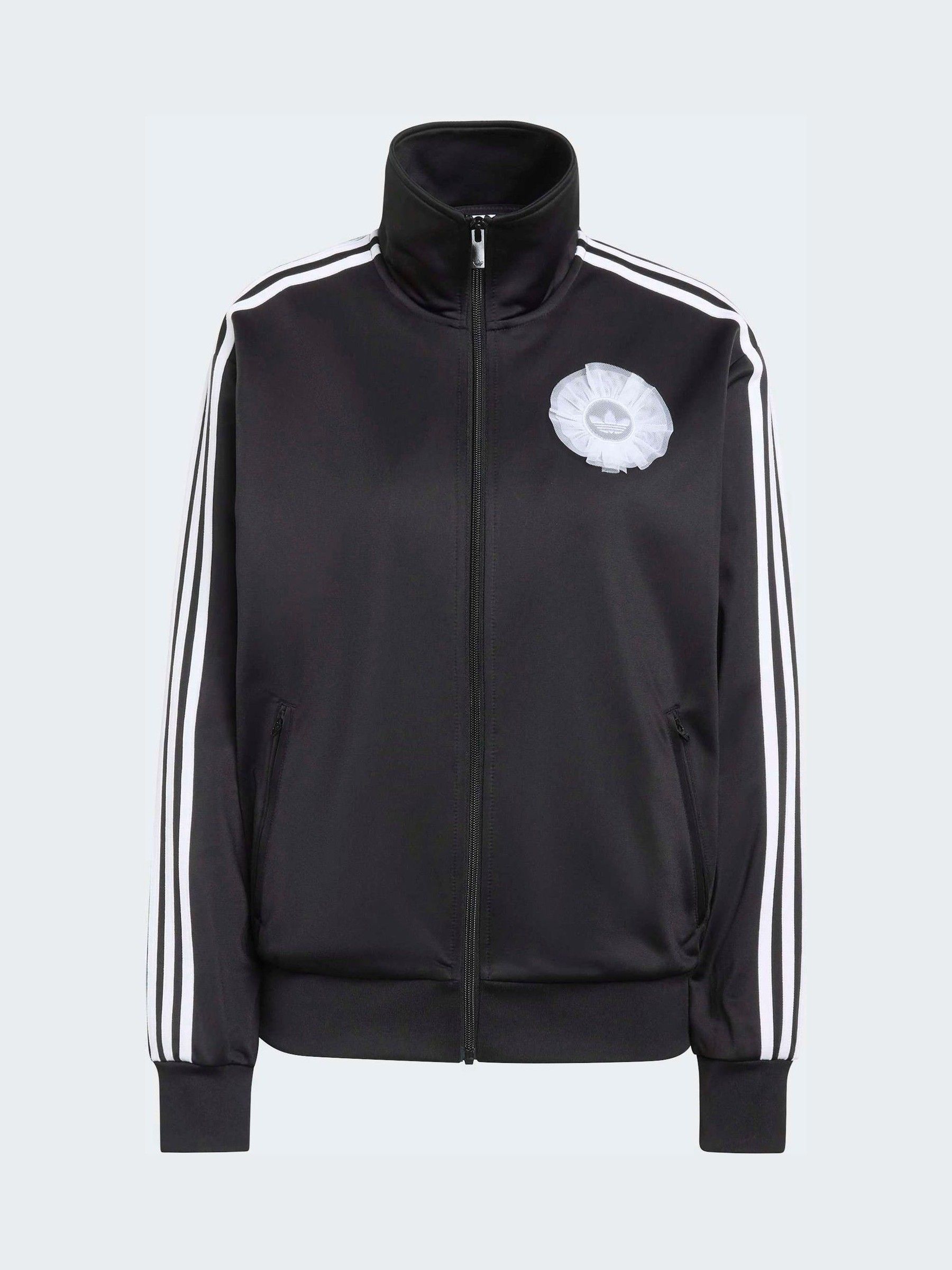 Buy adidas Originals Black Tulle Lace Fit Firebird Track Top from
