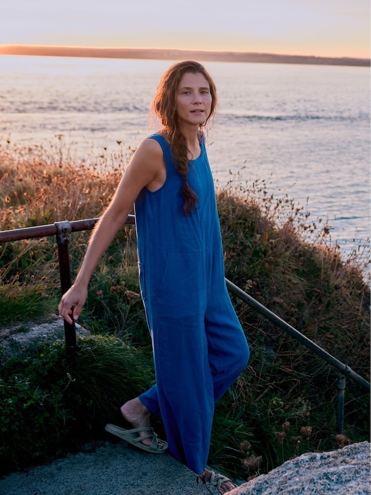 Seasalt Cornwall Light Blue Salt Air 100% Linen Jumpsuit - Image 1 of 10 Seasalt Cornwall Light Blue Salt Air 100% Linen Jumpsuit - Image 1 of 10