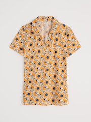 Seasalt Cornwall Yellow Wavecrest Jersey Short Sleeve 100% Cotton Shirt - Image 4 of 5